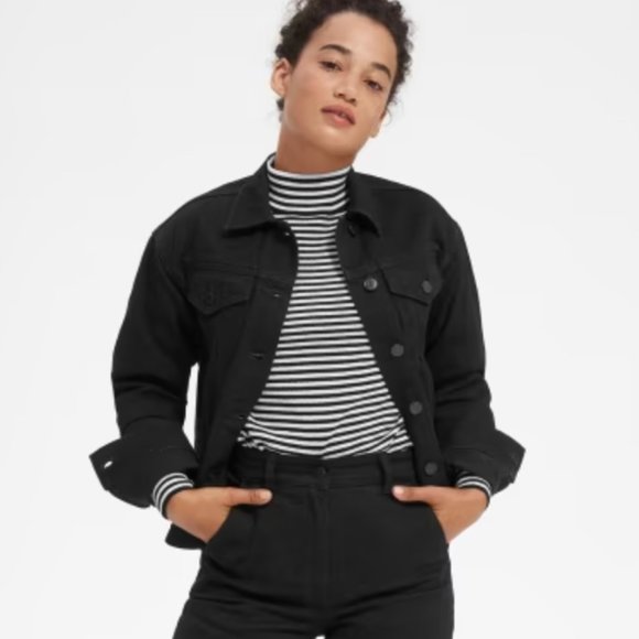 Everlane The Denim Jacket in Black Size XL - Picture 2 of 7